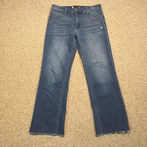 KUT From The Kloth Kelsey Fab Ab Jeans Womens 6 High Rise Ankle Flare Raw Hem